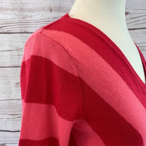 Gap pink chevron Vneck wool sweater - Picture 4 of 9